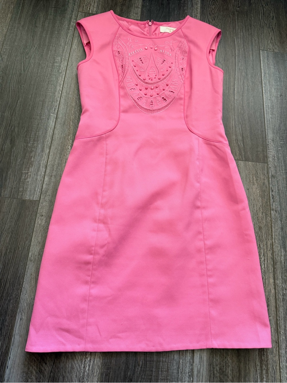 Cap-Sleeve Pink Sheath Dress — Tailored Women's Dress